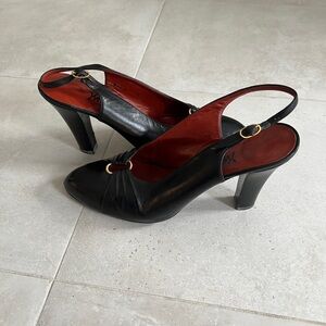 YSL Vintage Black Leather Slingback Heals 💖